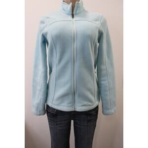 Eddie Bauer Jacket Womens Medium Blue Fleece Polartec Long Sleeve Mock Neck